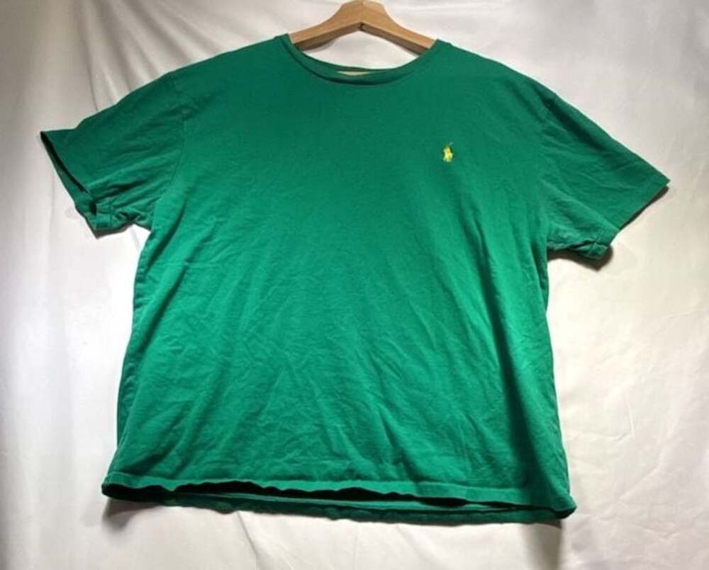 Polo Ralph Lauren Green Crew Neck T-Shirt with Yellow Pony Logo Size L